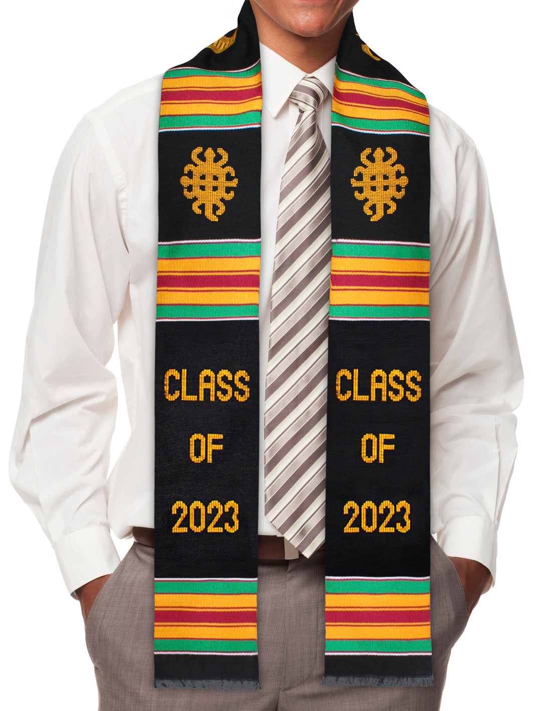 Class of 2023 Kente Graduation Stole with Diversity Symbol