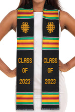 Load image into Gallery viewer, Class of 2023 Kente Graduation Stole with Diversity Symbol
