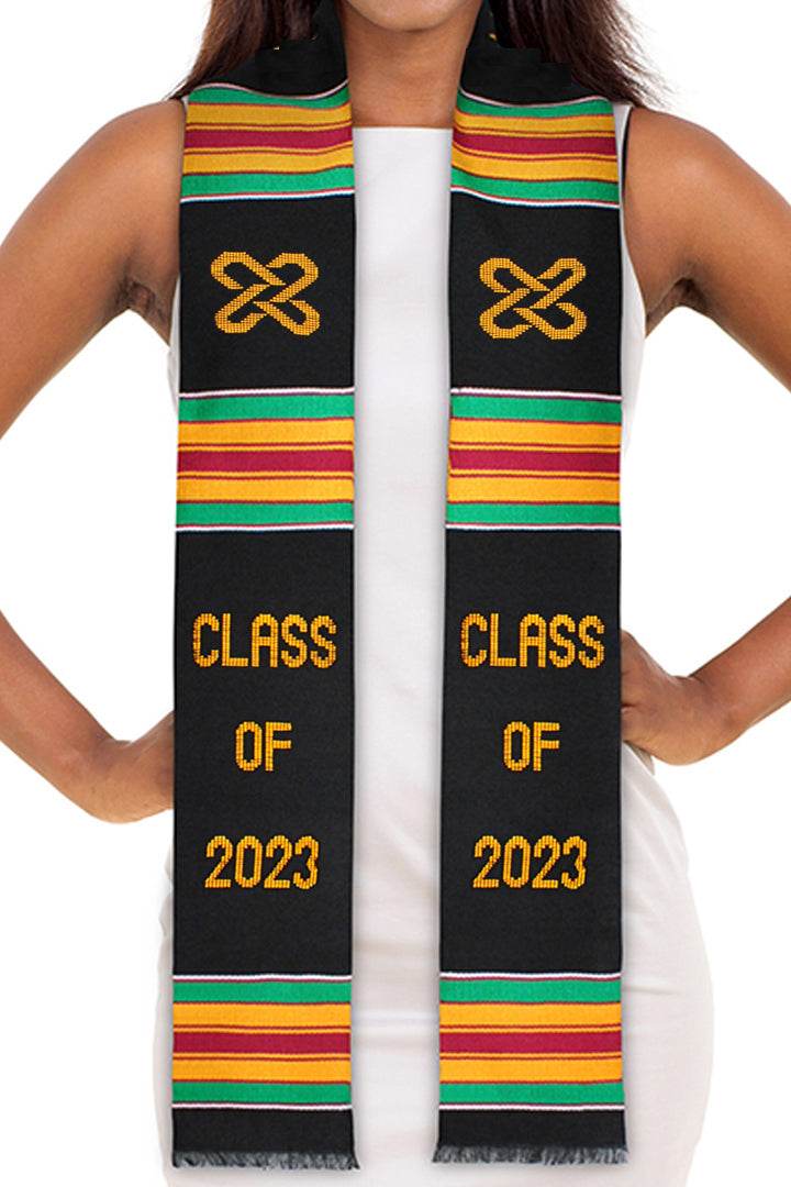 Class of 2023 Kente Graduation Stole with Unity Symbol