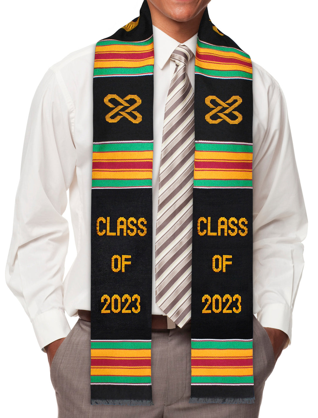 Class of 2023 Kente Graduation Stole with Unity Symbol