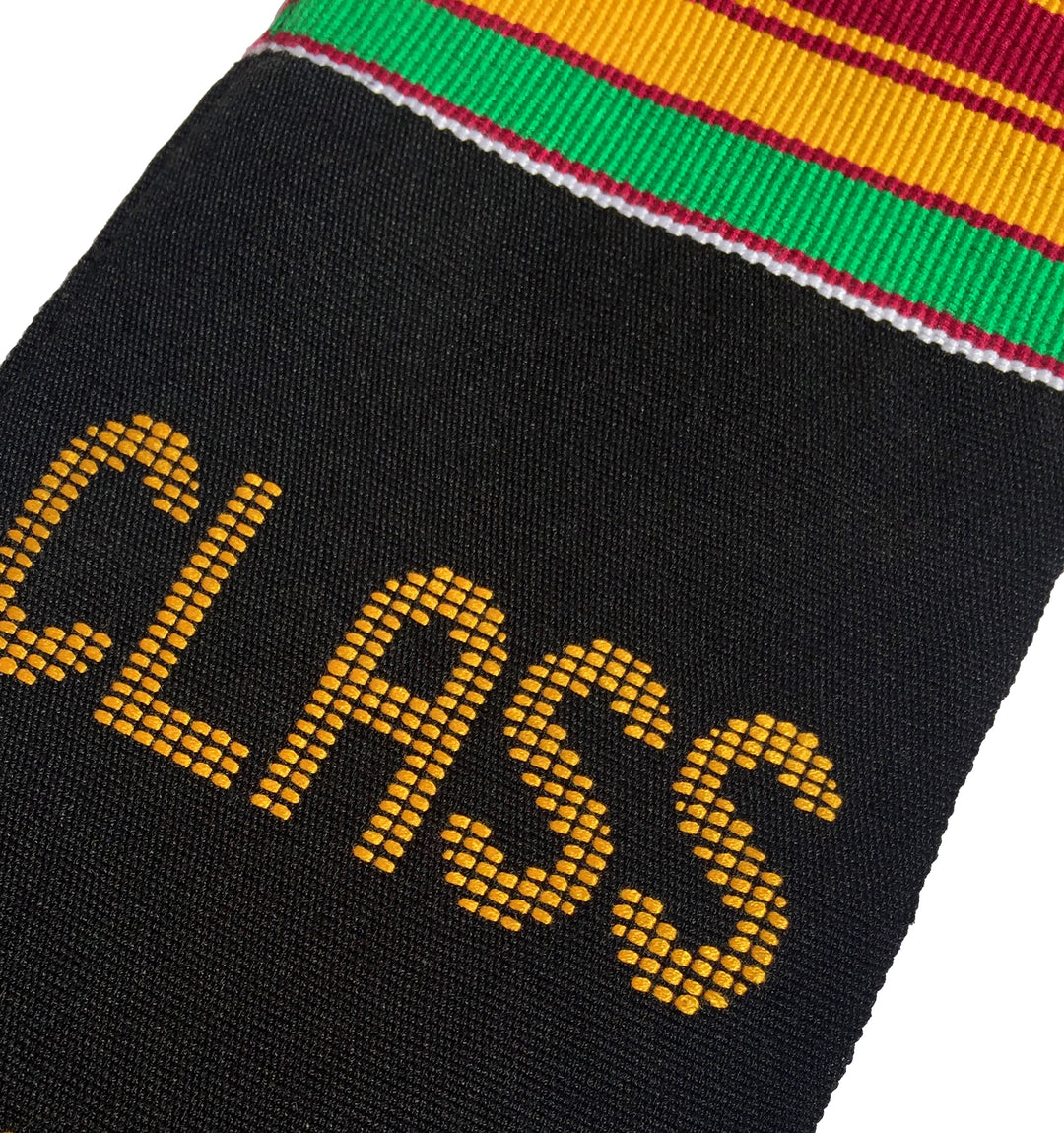 Black Grads Matter Class of 2024 Authentic Handwoven Kente Cloth Graduation Stole
