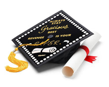 Load image into Gallery viewer, Always Stay Gracious. Best Revenge Is Your Paper. Printable Graduation Cap Mortarboard Design - Sankofa Edition™
