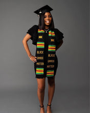 Load image into Gallery viewer, Black Grads Matter (No Year) Authentic Handwoven Kente Cloth Graduation Stole - Sankofa Edition™
