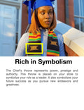 Sankofa Edition Customizable Royal Blue & White Graduation Kente Stole Paraphernalia