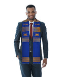 Sankofa Edition Customizable Royal Blue & White Graduation Kente Stole Paraphernalia