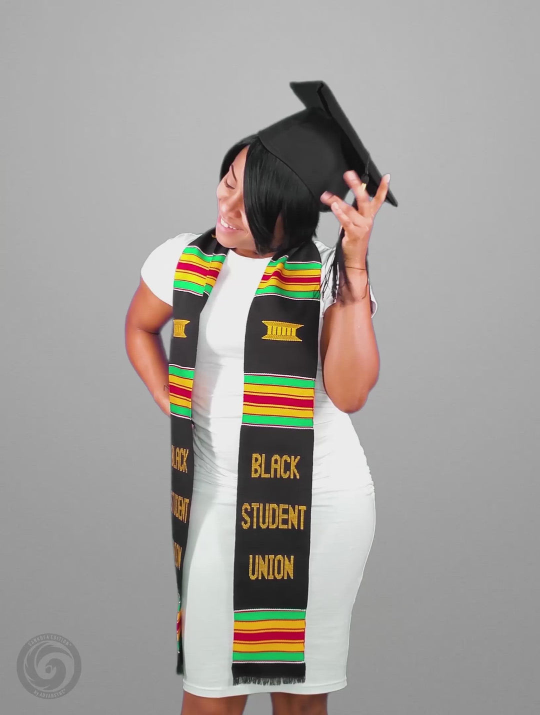 Black Student Union (BSU) Authentic Handwoven Kente Cloth Graduation Stole