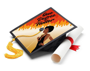 One Degree Hotter Printable Graduation Cap Mortarboard Design - Sankofa Edition™