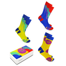 Load image into Gallery viewer, Premium Quality African Dashiki Pattern Socks for Dress or Casual Novelty | 3 Pack Bundle No. 1 - Sankofa Edition™
