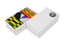 Load image into Gallery viewer, Premium Quality African Kente Cloth Socks for Dress or Casual Novelty | 3 Pack Bundle No. 2 - Sankofa Edition™
