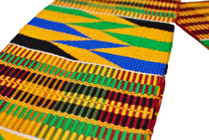 Traditional Double Weave Kente Cloth Scarf Sash - Sankofa Edition™