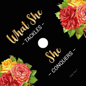 What She Tackles She Conquers Printable Graduation Cap Mortarboard Design - Sankofa Edition™